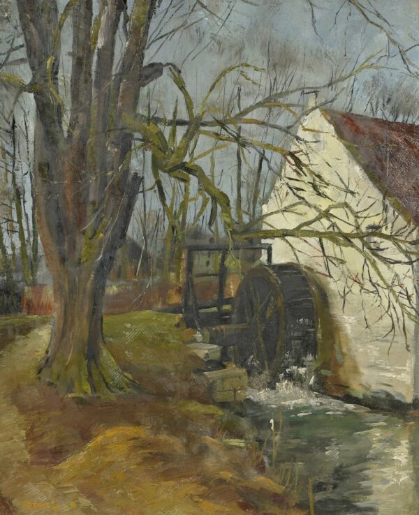 Tony RENIERS (Né en 1923, Bruxelles)   Le moulin à eau, 1948