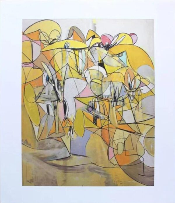 George CONDO (Né en 1957)  Plate 7, Pink and Yellow Sweep (2011).