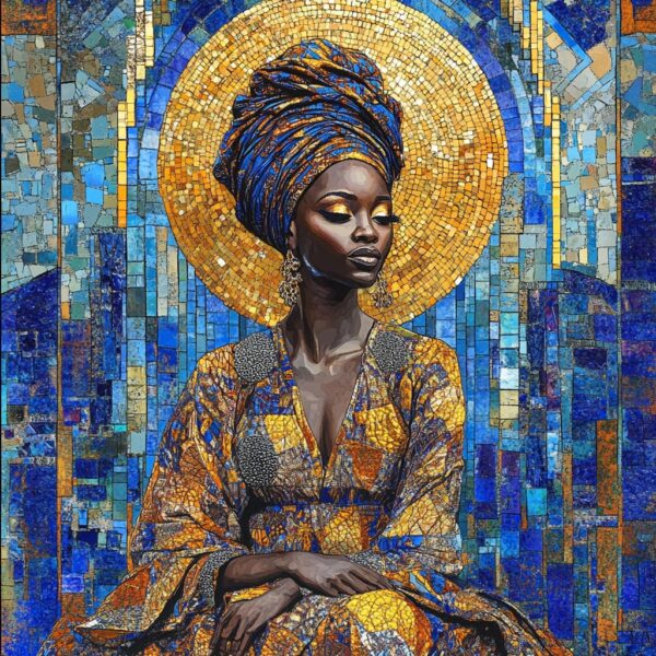 Kwame ADDO (Né en 1983)  Radiance of the Mosaic Queen,2021.