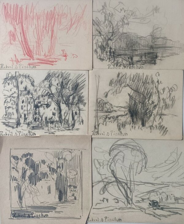 Robert-Antoine PINCHON (1886-1943)  Ensemble de 6 dessins au crayon sur papier