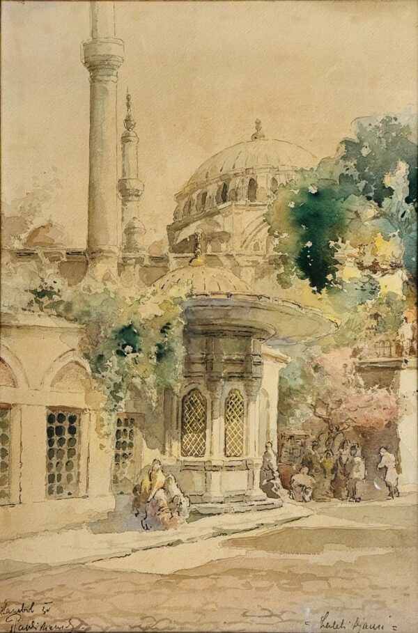 Jozef PAWLIKIEWICZ (1894-1930)  Rue à Istanbul, Fatih Djami, 1930.